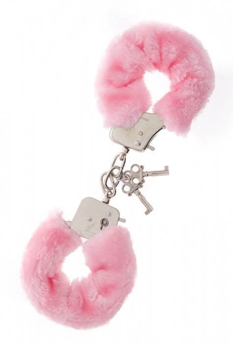 Металлические наручники с розовой меховой опушкой METAL HANDCUFF WITH PLUSH PINK - Dream Toys - купить с доставкой в Орске