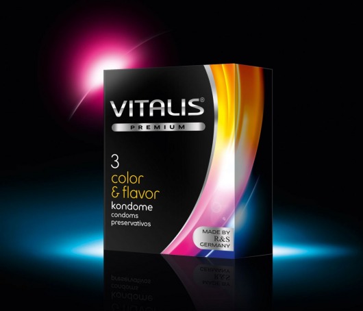 Цветные ароматизированные презервативы VITALIS PREMIUM color   flavor - 3 шт. - Vitalis - купить с доставкой в Орске