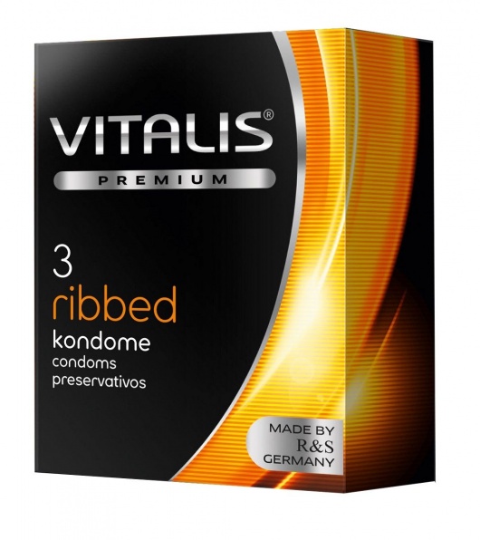 Ребристые презервативы VITALIS PREMIUM ribbed - 3 шт. - Vitalis - купить с доставкой в Орске