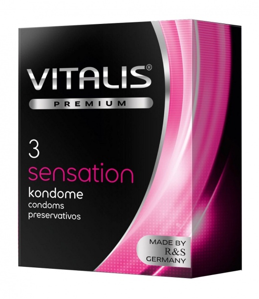 Презервативы с пупырышками и кольцами VITALIS PREMIUM sensation - 3 шт. - Vitalis - купить с доставкой в Орске