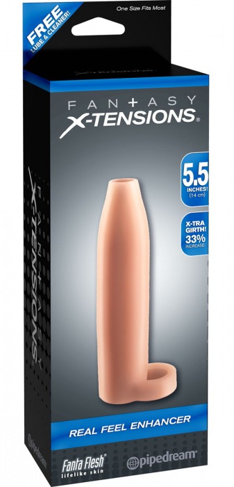 Насадка-расширитель с кольцом для подхвата мошонки Real Feel Enhancer - 14 см. - Pipedream - в Орске купить с доставкой