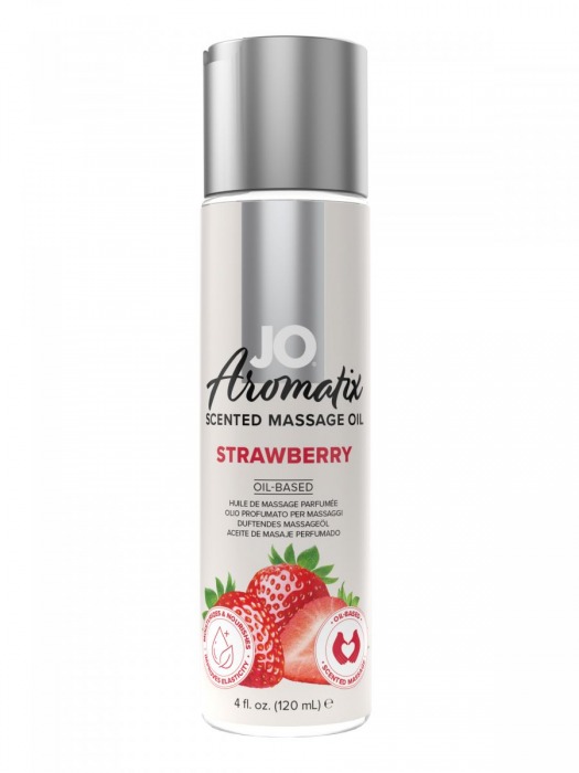 Массажное масло JO Aromatix Massage Oil Strawberry с ароматом клубники - 120 мл. - System JO - купить с доставкой в Орске