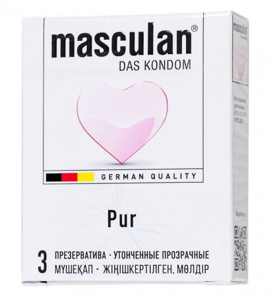 Супертонкие презервативы Masculan Pur - 3 шт. - Masculan - купить с доставкой в Орске