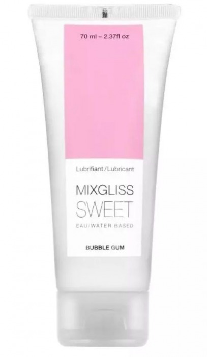 Смазка на водной основе Mixgliss Sweet с ароматом бабл-гам - 70 мл. - Mixgliss - купить с доставкой в Орске