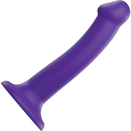 Фиолетовый фаллоимитатор-насадка Strap-On-Me Dildo Dual Density size M - 18 см. - Strap-on-me - купить с доставкой в Орске