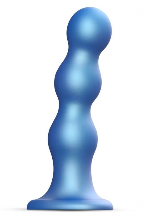 Голубая насадка Strap-On-Me Dildo Plug Balls size S - Strap-on-me - купить с доставкой в Орске