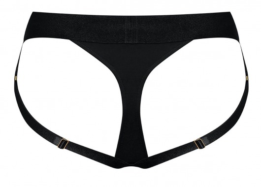 Черные трусики для насадок Heroine Lingerie Harness - size L - Strap-on-me - купить с доставкой в Орске