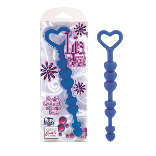 Синие анальные бусы LIA LOVE BEADS - 17,8 см. - California Exotic Novelties