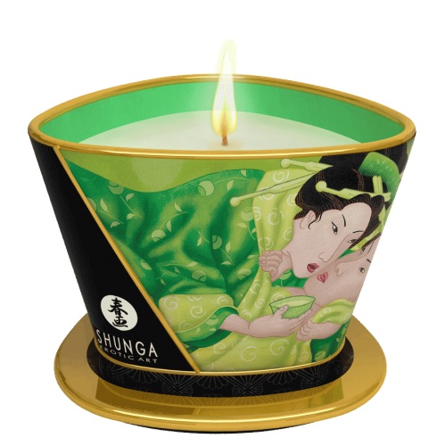 Массажная свеча Exotic Green Tea с ароматом зелёного чая - 170 мл. - Shunga - купить с доставкой в Орске