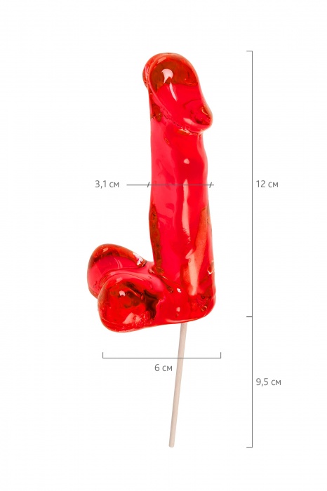 Красный леденец в форме члена со вкусом виски - 173 гр. - Sosuчki - купить с доставкой в Орске