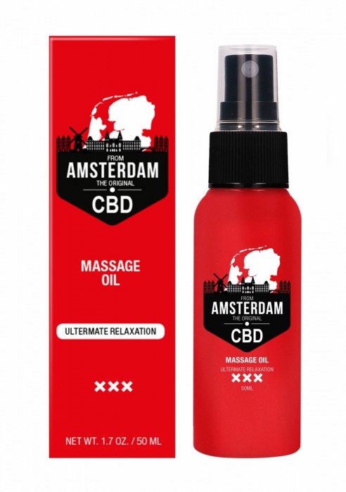 Стимулирующее массажное масло CBD from Amsterdam Massage Oil - 50 мл. - Shots Media BV - купить с доставкой в Орске