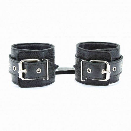 Чёрные кожаные оковы с клепками - БДСМ Арсенал - купить с доставкой в Орске