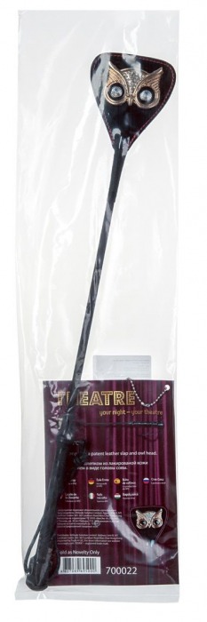 Чёрный стек с совой на кожаном наконечнике - 24 см. - ToyFa - купить с доставкой в Орске