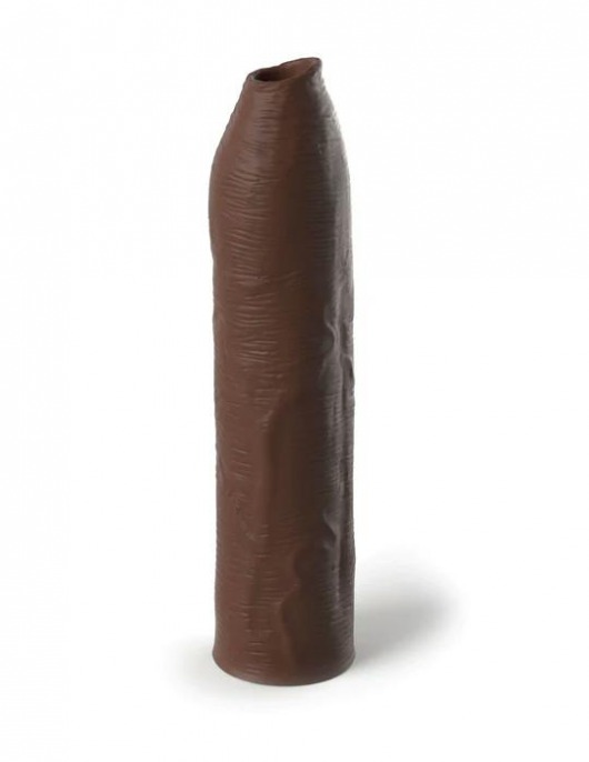 Коричневая насадка-удлинитель Uncut Silicone Penis Enhancer - 17,8 см. - Pipedream - в Орске купить с доставкой