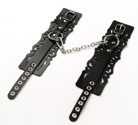 Узорчатые кожаные оковы с регулируемыми ремешками - Crazy Handmade - купить с доставкой в Орске