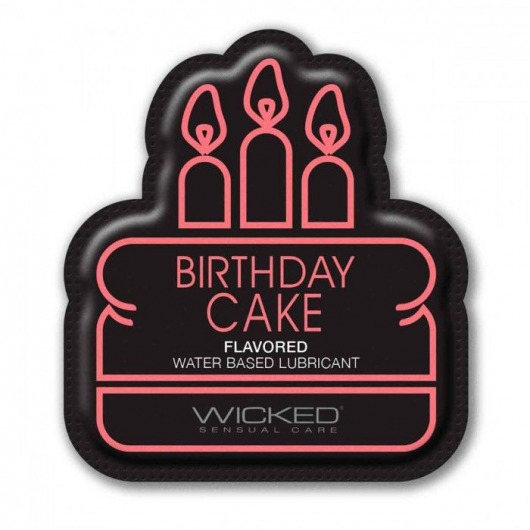 Лубрикант на водной основе со вкусом торта с кремом Wicked Aqua Birthday cake - 3 мл. - Wicked - купить с доставкой в Орске