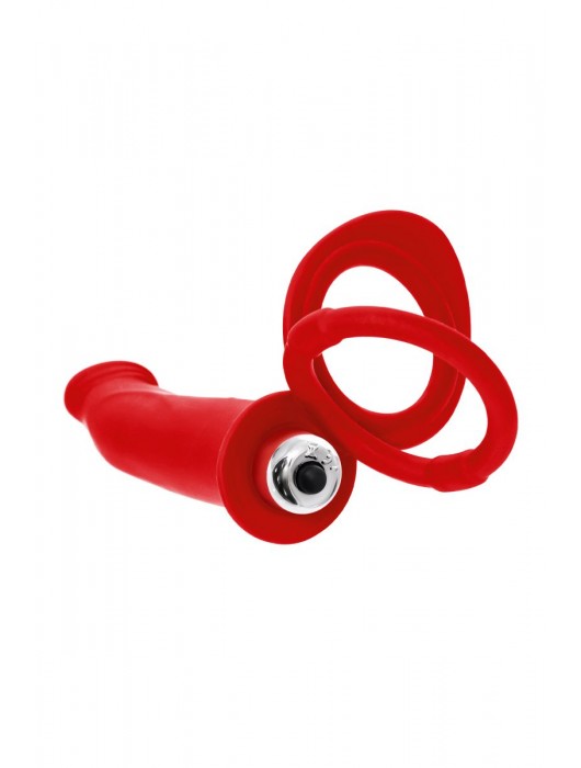 Красная насадка на пенис для двойного проникновения - 19 см. - ToyFa - купить с доставкой в Орске