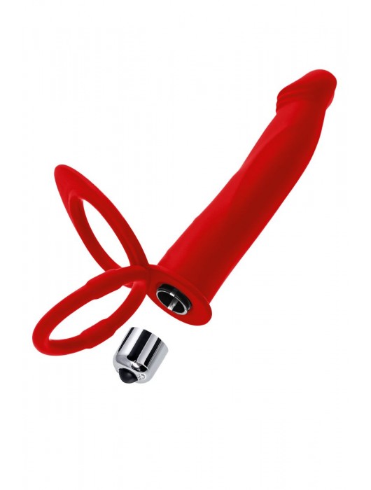 Красная насадка на пенис для двойного проникновения - 19 см. - ToyFa - купить с доставкой в Орске