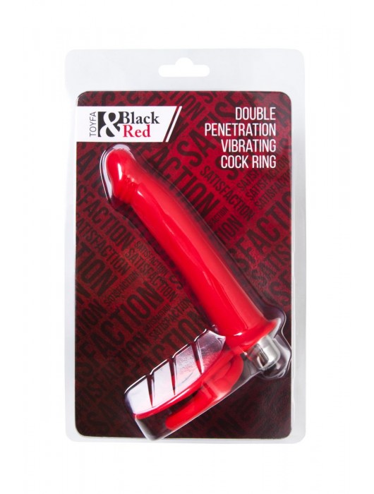 Красная насадка на пенис для двойного проникновения - 19 см. - ToyFa - купить с доставкой в Орске