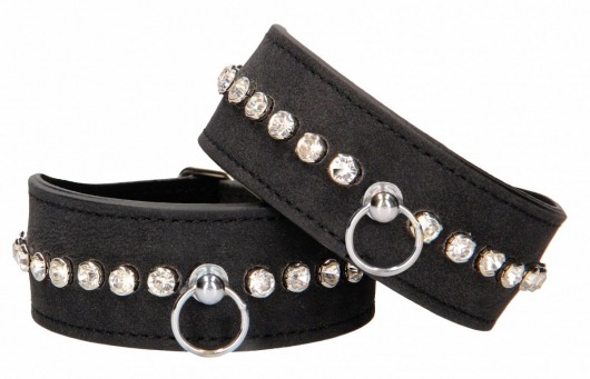 Черные поножи Diamond Studded Ankle Cuffs - Shots Media BV - купить с доставкой в Орске