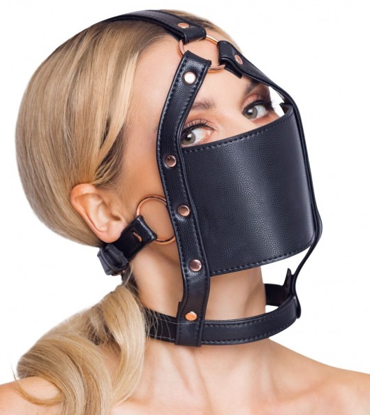 Черный намордник с кляпом-шаром Head Harness With A Gag - Orion - купить с доставкой в Орске