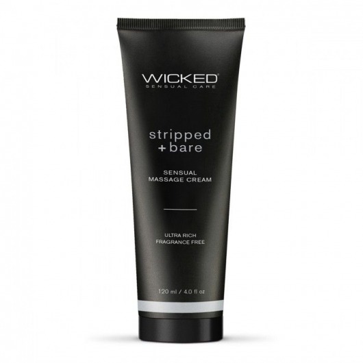 Массажный легкий крем WICKED Stripped plus Bare - 120 мл. - Wicked - купить с доставкой в Орске