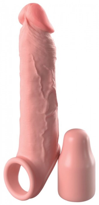 Телесная насадка-удлинитель 2 Inch Silicone X-tension with Strap - 20,3 см. - Pipedream - в Орске купить с доставкой