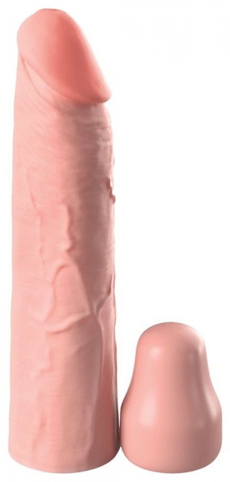 Телесная насадка-удлинитель 1 Inch Silicone X-tension - 17,8 см. - Pipedream - в Орске купить с доставкой
