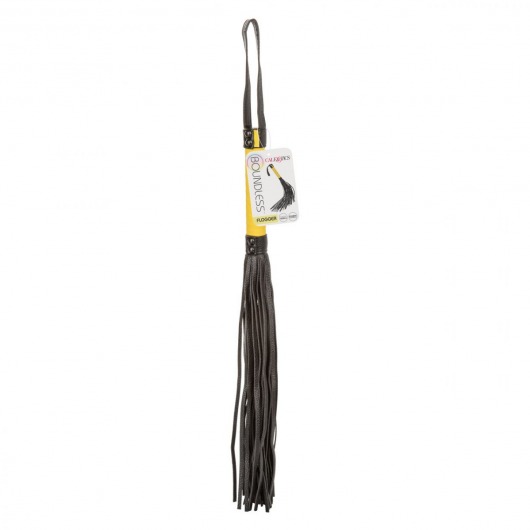 Черная плеть с желтой рукоятью Boundless Flogger - 69,25 см. - California Exotic Novelties - купить с доставкой в Орске