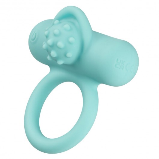 Аквамариновое эрекционное виброкольцо Silicone Rechargeable Nubby Lover’s Delight - California Exotic Novelties - в Орске купить с доставкой