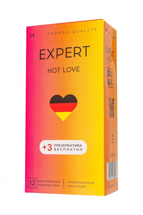 Презервативы EXPERT Hot Love с разогревающим эффектом - 12 шт.(+3 в подарок) - Expert - купить с доставкой в Орске