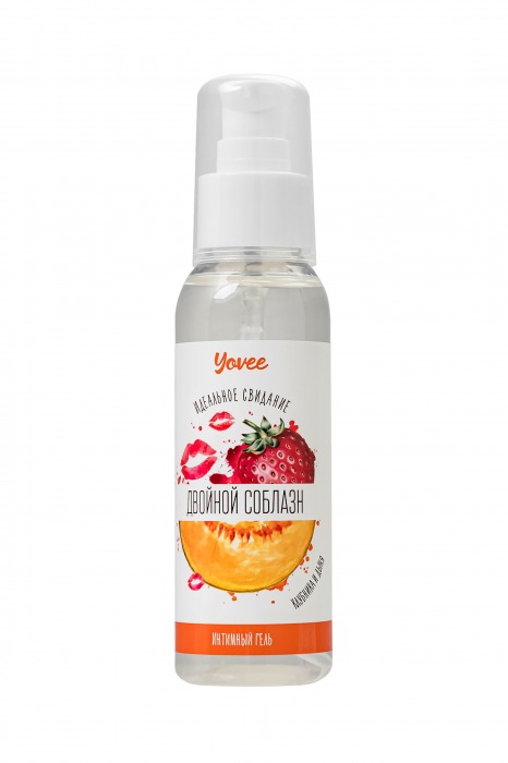 Съедобная гель-смазка Yovee «Двойной соблазн» с Д-пантенолом и вкусом клубники и дыни - 100 мл. - ToyFa - купить с доставкой в Орске