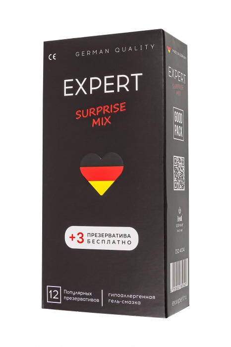 Презервативы EXPERT Surprise Mix - 12 шт.(+3 в подарок) - Expert - купить с доставкой в Орске