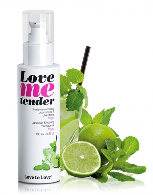Съедобное согревающее массажное масло Love Me Tender Mojito с ароматом мохито - 100 мл. - Love to Love - купить с доставкой в Орске