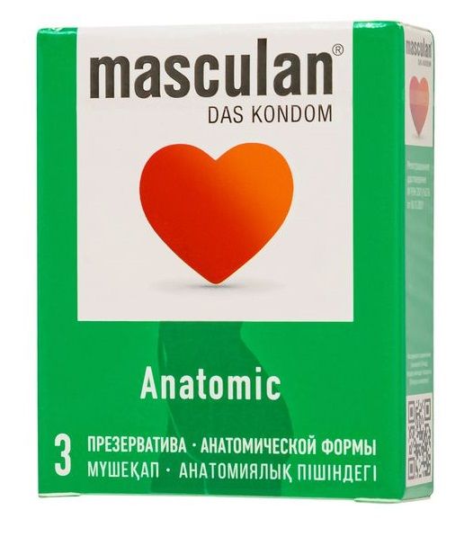 Презервативы анатомической формы Masculan Anatomic - 3 шт. - Masculan - купить с доставкой в Орске