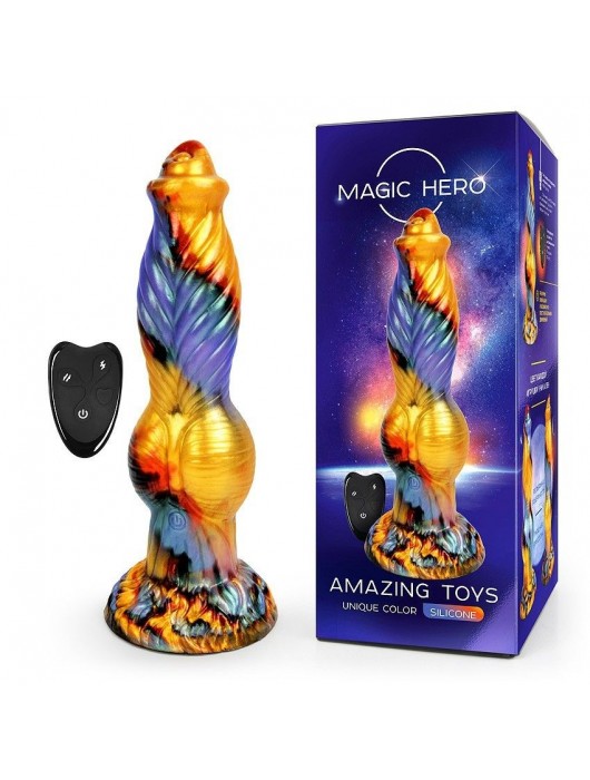 Разноцветный фантазийный вибромассажер - 26 см. - Bior toys