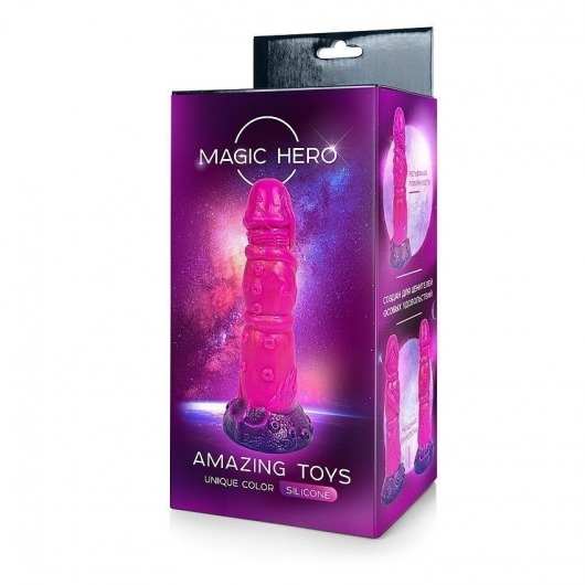 Розовый рельефный фантазийный фаллоимитатор - 20 см. - Bior toys - купить с доставкой в Орске