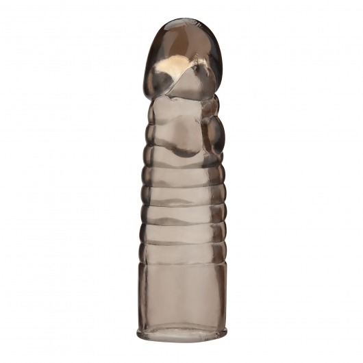 Дымчатая насадка-удлинитель Ribbed Realistic Penis Enhancing Sleeve Extension - 15,2 см. - BlueLine - в Орске купить с доставкой