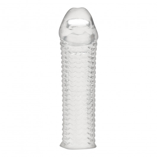 Текстурированная насадка на пенис Clear Textured Penis Enhancing Sleeve Extension - 16,5 см. - BlueLine - в Орске купить с доставкой