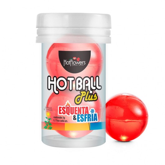 Лубрикант на масляной основе Hot Ball Plus с охлаждающе-разогревающим эффектом (2 шарика по 3 гр.) - HotFlowers - купить с доставкой в Орске