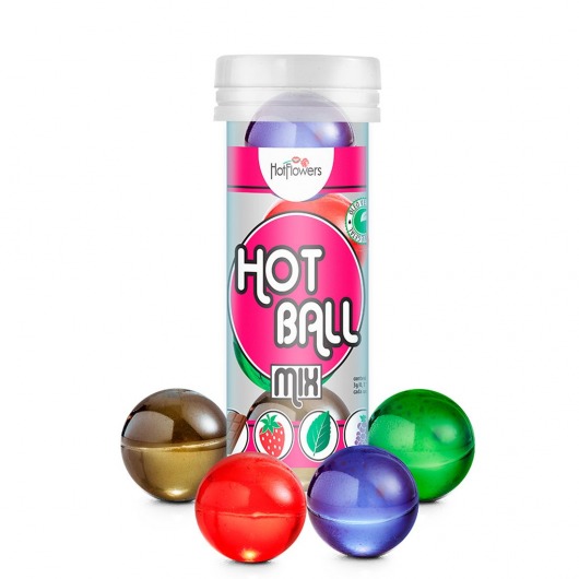 Ароматизированный лубрикант Hot Ball Mix на масляной основе (4 шарика по 3 гр.) - HotFlowers - купить с доставкой в Орске