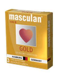 Презервативы Masculan Ultra Gold с золотым напылением и ароматом ванили - 3 шт. - Masculan - купить с доставкой в Орске