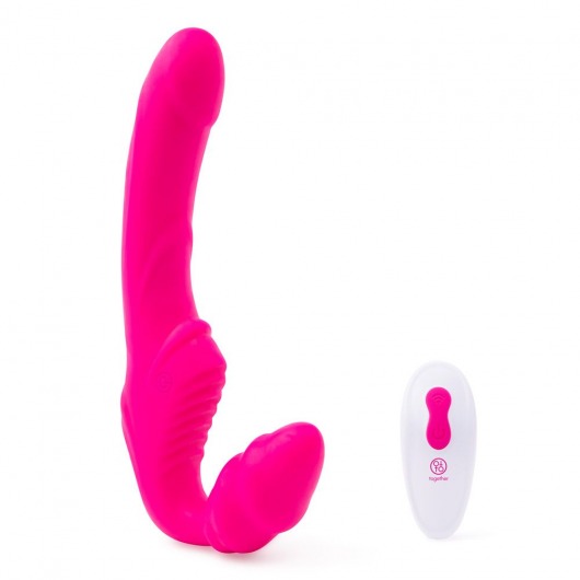 Розовый безремневой страпон на радиоуправлении Strapless Together - 22 см. - Together Toy - купить с доставкой в Орске