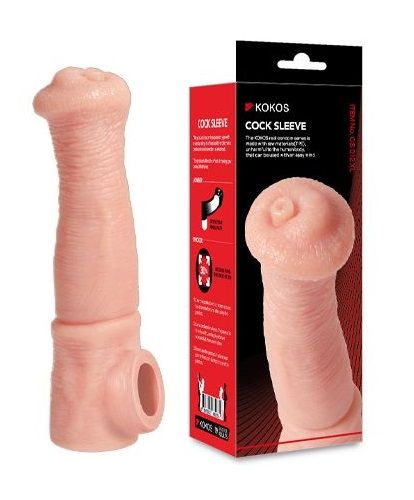 Телесная фантазийная насадка на член Cock Sleeve Size L - KOKOS - в Орске купить с доставкой