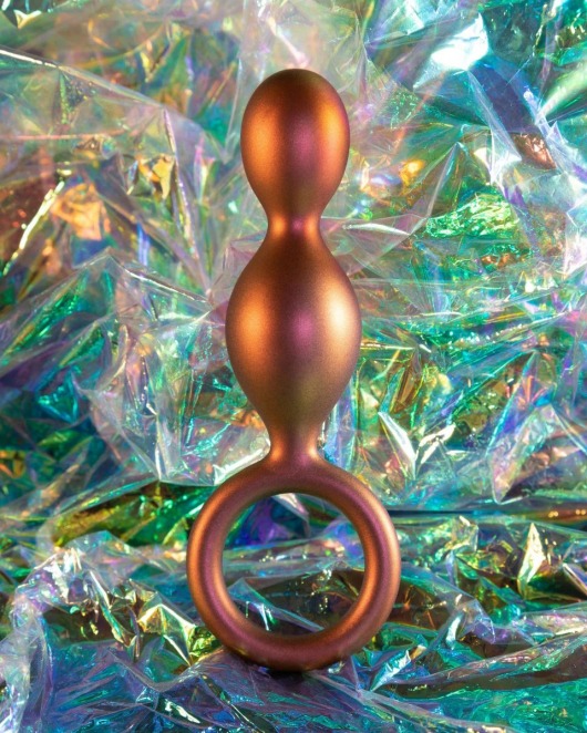 Коричневый анальный стимулятор Duo Loop Copper Anal Plug - 13,3 см. - Blush Novelties