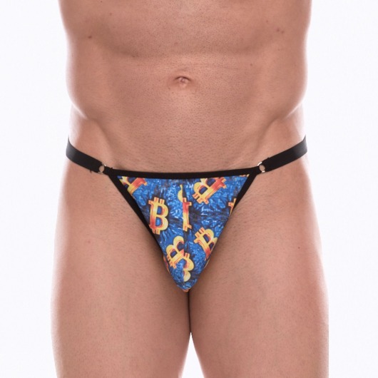 Синие мужские трусы-тонги с разноцветным принтом - Don Moris купить с доставкой Синие мужские трусы-тонги с разноцветным принтом - Don Moris купить с доставкой