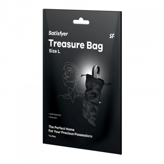 Черный мешочек для хранения игрушек Treasure Bag L - Satisfyer - купить с доставкой в Орске