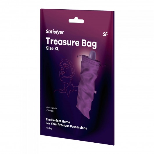 Фиолетовый мешочек для хранения игрушек Treasure Bag XL - Satisfyer - купить с доставкой в Орске