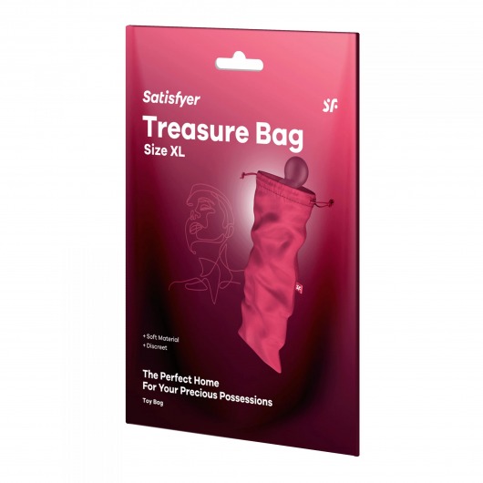 Розовый мешочек для хранения игрушек Treasure Bag XL - Satisfyer - купить с доставкой в Орске