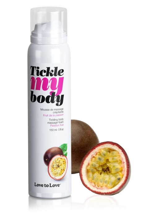 Массажная хрустящая пенка Tickle my body с ароматом маракуйи - 150 мл. - Love to Love - купить с доставкой в Орске